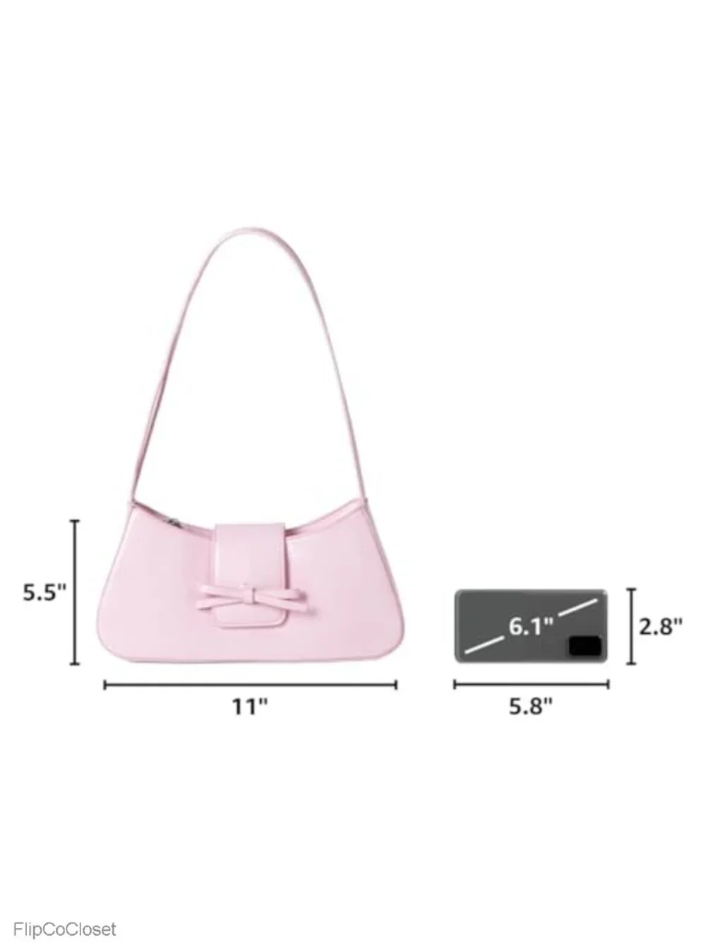 Patent Leather Hobo Shoulder Bag Y2K Cute Bow Purse Women Handbag